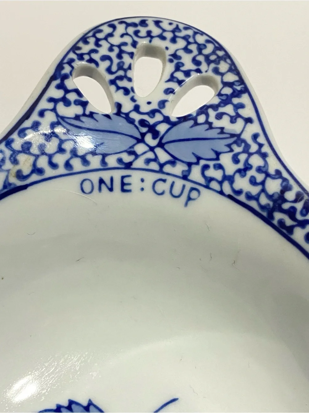 Pier 1 Blue White Porcelain Nesting Measuring Cups Handpainted Set of 4 Floral